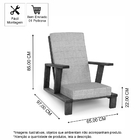 Poltrona Em Madeira Maciça Com Estofado Para Jardim E Varanda