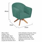 Poltrona Em Suede Base Giratória De Madeira Herrera Azul Tiff