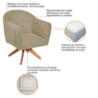 Poltrona Em Suede Base Giratória De Madeira Herrera Bege