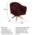 Poltrona Em Suede Base Giratória De Madeira Herrera Bordô
