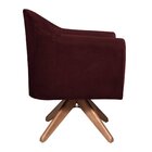 Poltrona Em Suede Base Giratória De Madeira Herrera Bordô