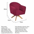 Poltrona Em Suede Base Giratória De Madeira Herrera Pink