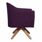 Poltrona Em Suede Base Giratória De Madeira Herrera Roxo