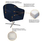 Poltrona Em Suede Base Giratória De Metal Herrera Azul Marinho