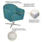 Poltrona Em Suede Base Giratória De Metal Herrera Azul Turque