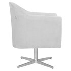 Poltrona Em Suede Base Giratória De Metal Herrera Branco
