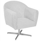 Poltrona Em Suede Base Giratória De Metal Herrera Branco