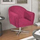 Poltrona Em Suede Base Giratória De Metal Herrera Pink