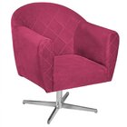 Poltrona Em Suede Base Giratória De Metal Herrera Pink