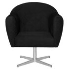 Poltrona Em Suede Base Giratória De Metal Herrera Preto