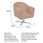 Poltrona Em Suede Base Giratória De Metal Herrera Rosê