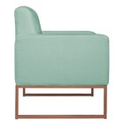 Poltrona Em Suede Com Base De Ferro Bali  Azul Tiffany