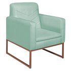 Poltrona Em Suede Com Base De Ferro Bali  Azul Tiffany