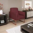 Poltrona Em Suede Com Base De Ferro Bali  Bordô