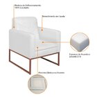 Poltrona Em Suede Com Base De Ferro Bali  Branco