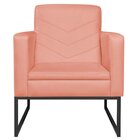 Poltrona Em Suede Com Base De Ferro Bali  Coral