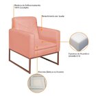 Poltrona Em Suede Com Base De Ferro Bali  Coral