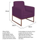 Poltrona Em Suede Com Base De Ferro Bali  Roxo