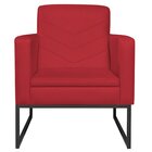 Poltrona Em Suede Com Base De Ferro Bali  Vermelho