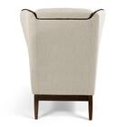 Poltrona Em Tecido Algodão Bege Com Base De Madeira Meissa -