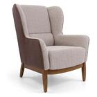 Poltrona Em Tecido Jacar E Facto Marrom / Bege Com Base De Ma