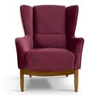 Poltrona Em Tecido Veludo Vinho E Sintético Bege Meissa - Lar