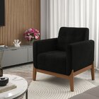 Poltrona Em Veludo 235 Brooks Preto