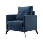 Poltrona Em Veludo Com Apoio Para Os Braços Agatha Azul