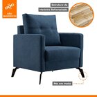 Poltrona Em Veludo Com Apoio Para Os Braços Agatha Azul