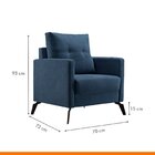 Poltrona Em Veludo Com Apoio Para Os Braços Agatha Azul
