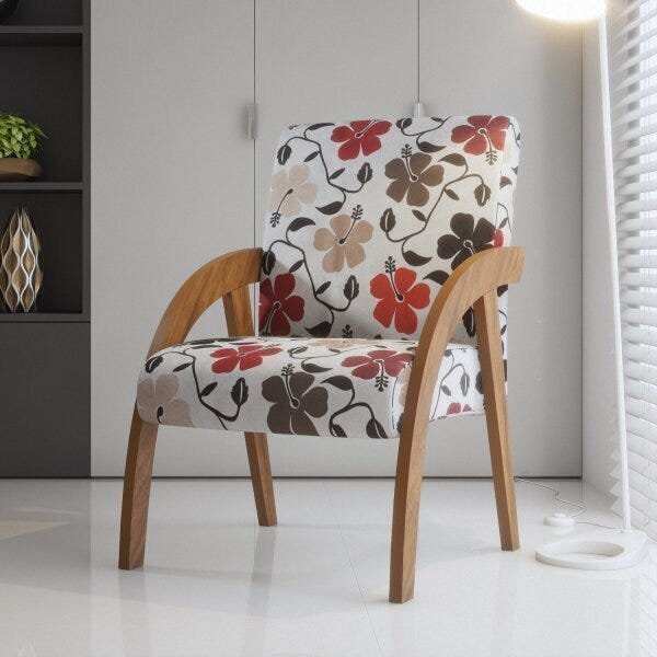 Poltrona Em Veludo Com Apoio Para Os Braços Duda Pinho/passion