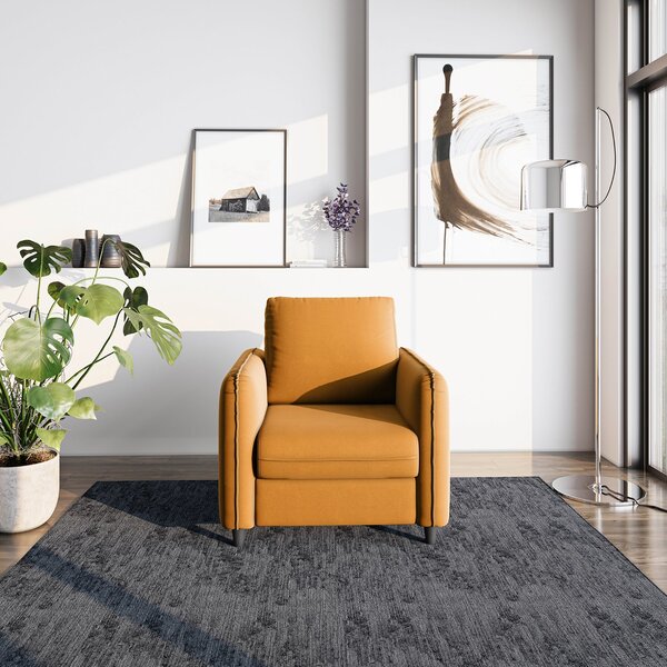 Poltrona Em Veludo Orquídea Cabecasa Madeiraoriginals Amarelo