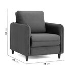 Poltrona Em Veludo Orquídea Cabecasa Madeiraoriginals Cinza