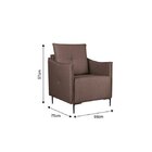 Poltrona Em Veludo Pes Aluminio Betina  Marrom/grafite