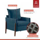 Poltrona Em Veludo Pés Em Madeira Bella Veludo/azul Petroleo