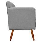 Poltrona Emília Cinza A26 Com Strass E Pés Palito Castanho