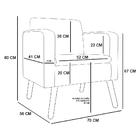 Poltrona Emília Estampado Triangulo D87 Com Linho Misto A19 P