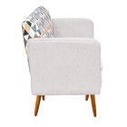 Poltrona Emília Estampado Triangulo D87 Com Linho Misto A19 P