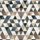 Poltrona Emília Estampado Triangulo D87 Com Suede Preto Pés P