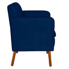 Poltrona Emília Suede Pés Palito Castanho D'rossi - Azul Mari