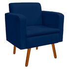 Poltrona Emília Suede Pés Palito Castanho D'rossi - Azul Mari