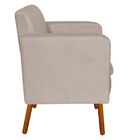 Poltrona Emília Suede Pés Palito Castanho D'rossi - Bege