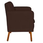 Poltrona Emília Suede Pés Palito Castanho D'rossi - Marrom