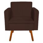 Poltrona Emília Suede Pés Palito Castanho D'rossi - Marrom