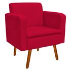 Poltrona Emília Suede Pés Palito Castanho D'rossi - Vermelho