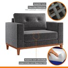 Poltrona Emily Yescasa Linho Black Mix