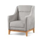 Poltrona Encosto Alto Linho Áquila Cinza