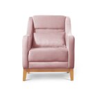 Poltrona Encosto Alto Veludo Áquila Rosa