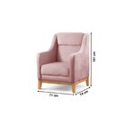 Poltrona Encosto Alto Veludo Áquila Rosa