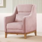 Poltrona Encosto Alto Veludo Áquila Rosa